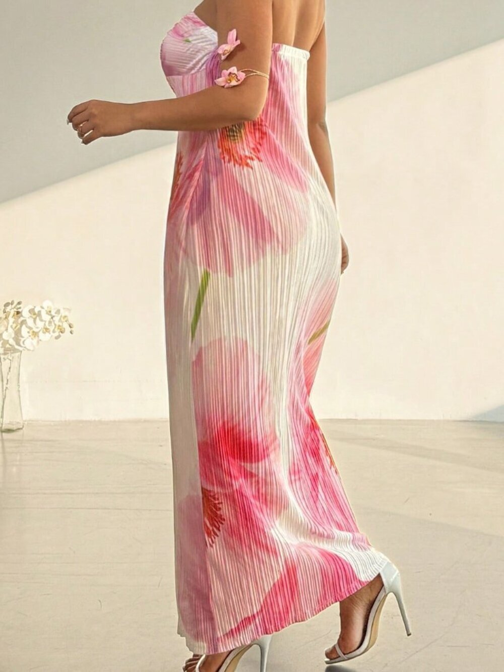 Multicolor Boho Women's Plus Size Elegant Vacation Tie Dye Maxi Dress - Picture 2 of 8